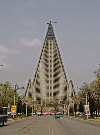 Abandoned construction site of the Ryugyong Hotel