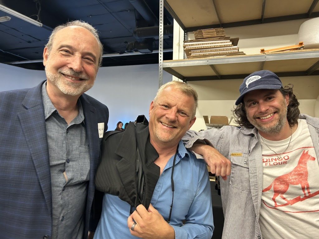 (Left to right) Jim Pace, ASG vice president and president of Audio Intervisual Design; Hamid "Gadget" Hopkins, ASG strategic account manager; and Joe Putnam, audio sales representative, during the ASG Burbank open house.