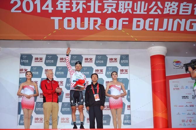 There were no hills so Michal Golas had an easy day defending his jersey