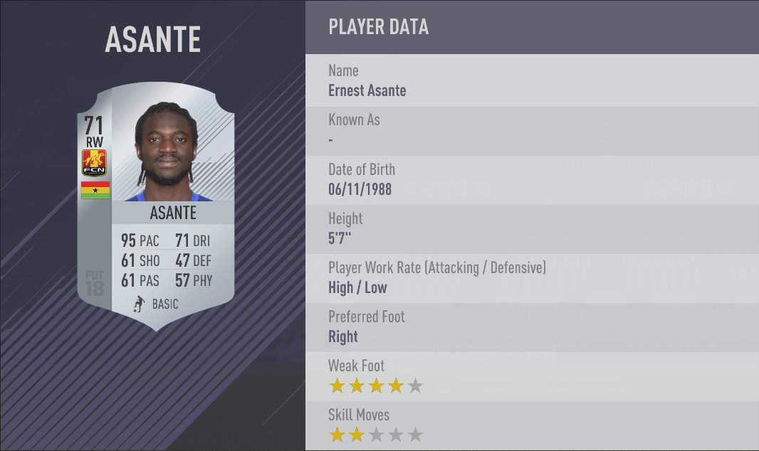 Ernest Asante FIFA 18