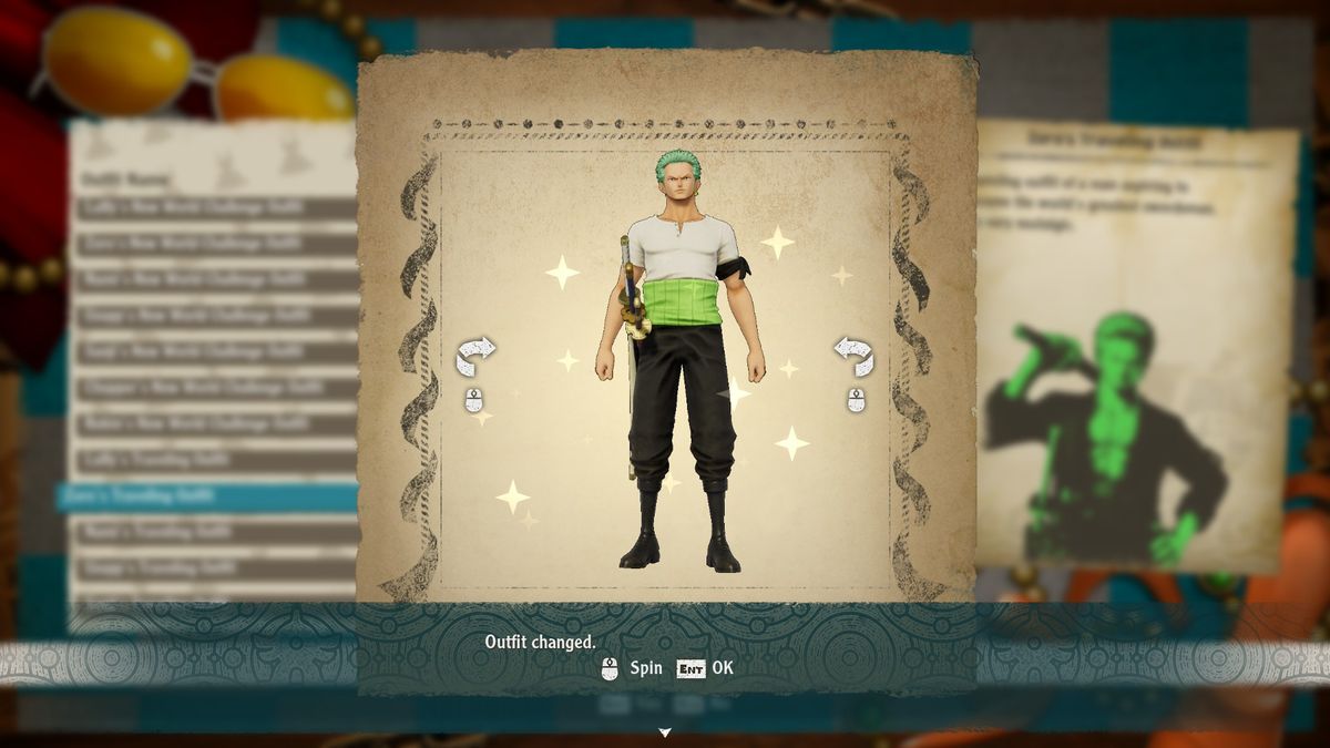One Piece Odyssey outfits - Zoro