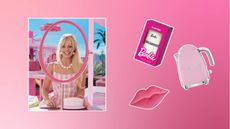 A picture of Margot Robbie in the Barbie film plus three Barbie home decor buys