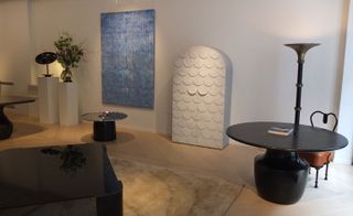 Interior design showing different furniture pieces by artist