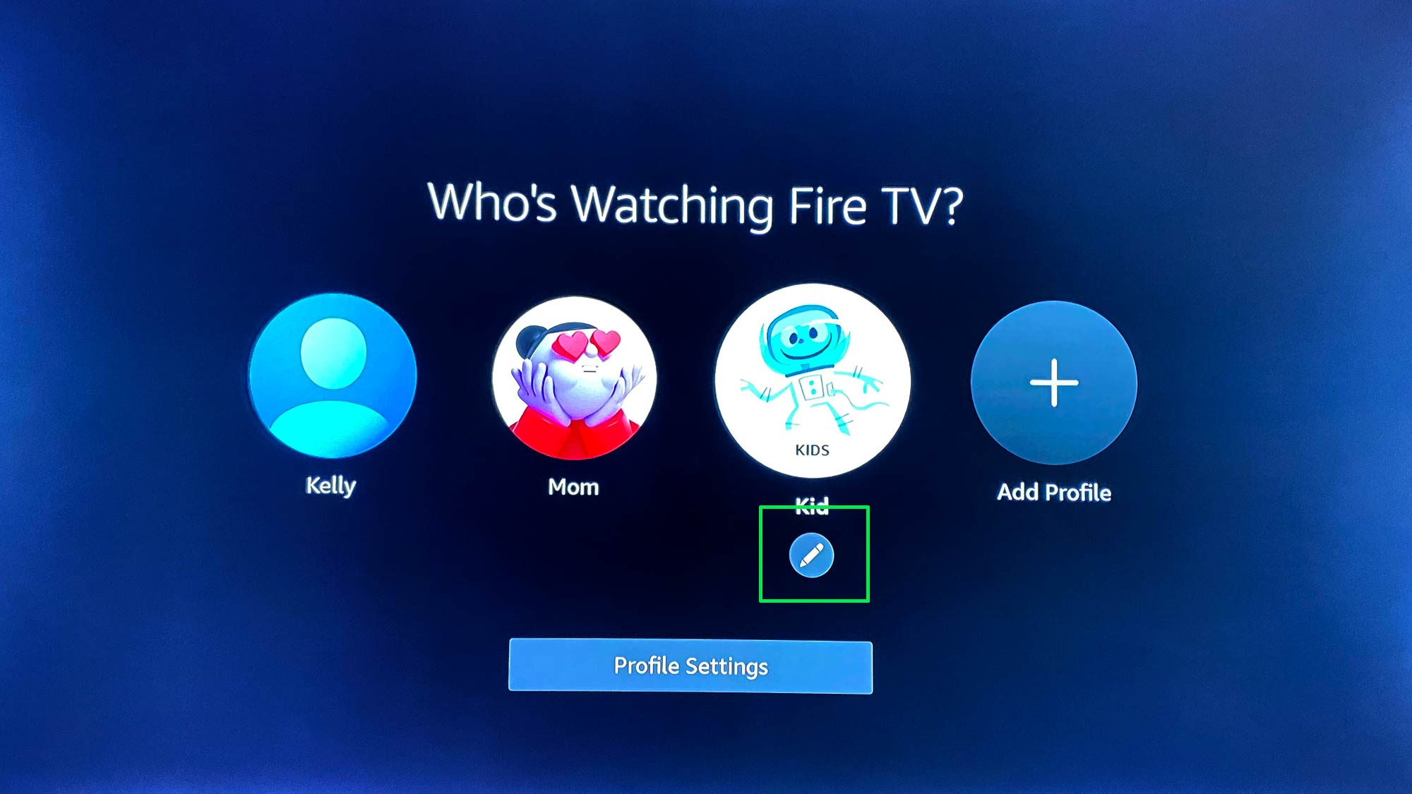 Как добавить профили Fire TV - редактировать профиль для удаления