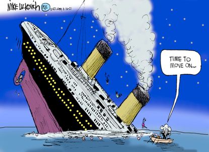 Political Cartoon U.S. trump gop titanic