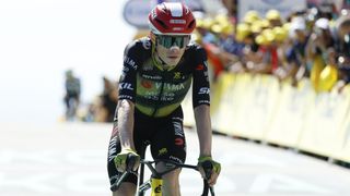 Jonas Vingegaard riding ahead of the 2025 Vuelta a Espana