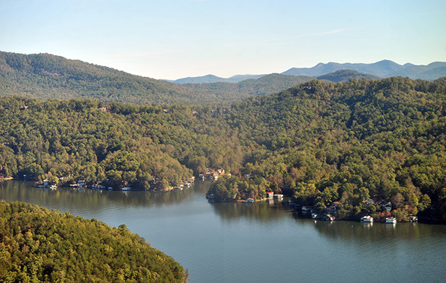 Lake Lure forms part of the postcard-worthy countryside surrounding Tryon International Equestrian Centre