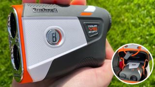 The Bushnell Tour V6 Shift Rangefinder on a green background