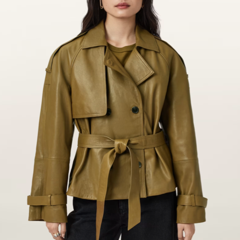 All Saints Reed cropped trench coat
