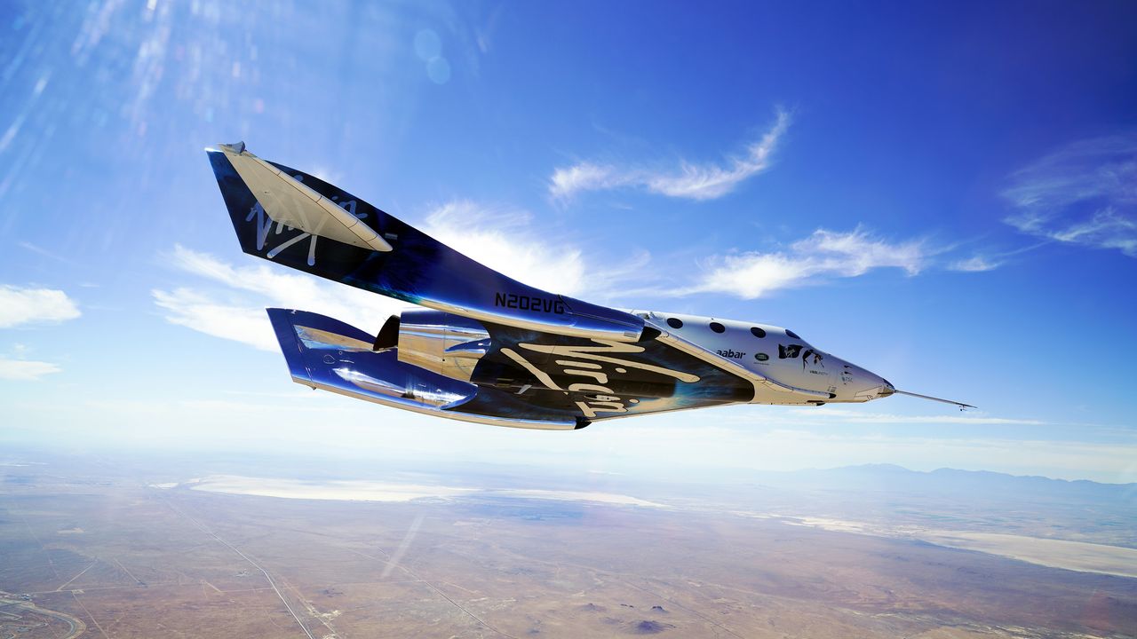 Virgin Galactic craft in the air