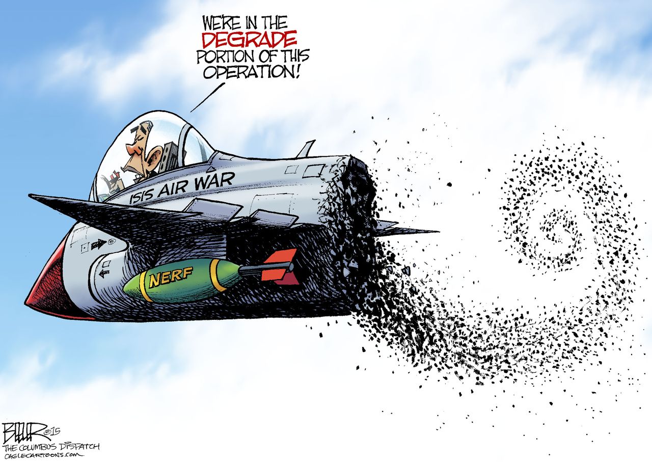 Obama cartoon World ISIS Air Strikes