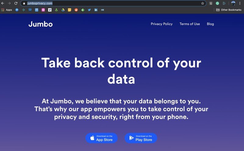 Aplicación de privacidad Jumbo