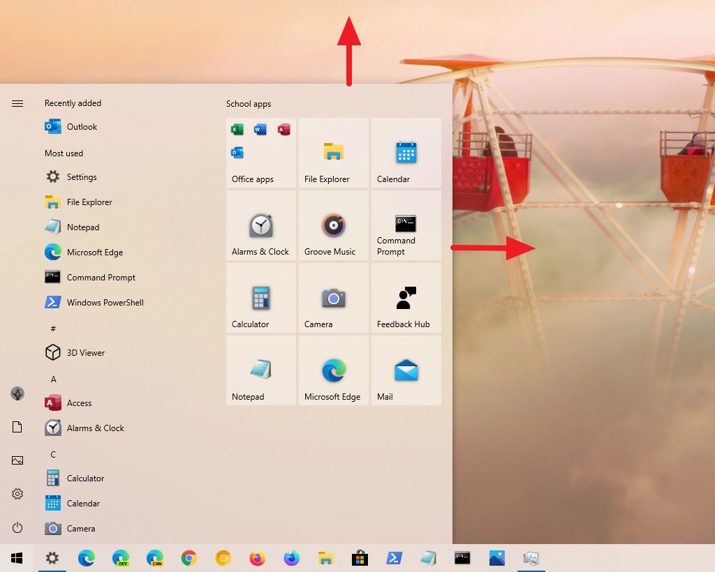 Windows 10 resize Start menu