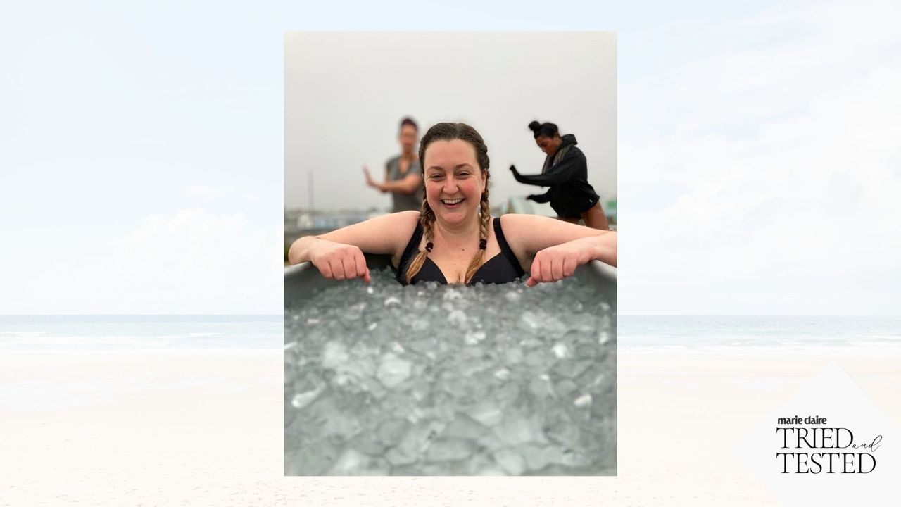 Wim Hof method: Jadie trying an ice bath on the beach