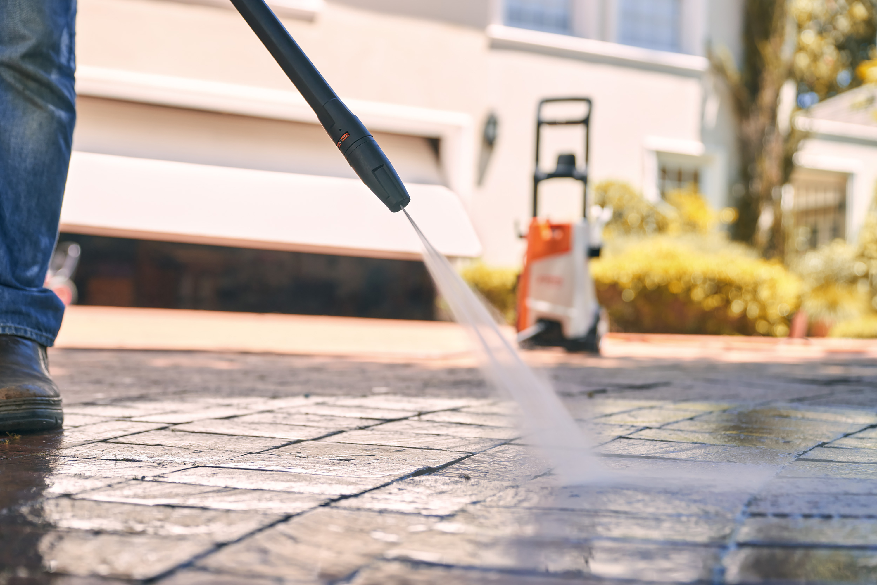 how to clean a patio: stihl pressure washer