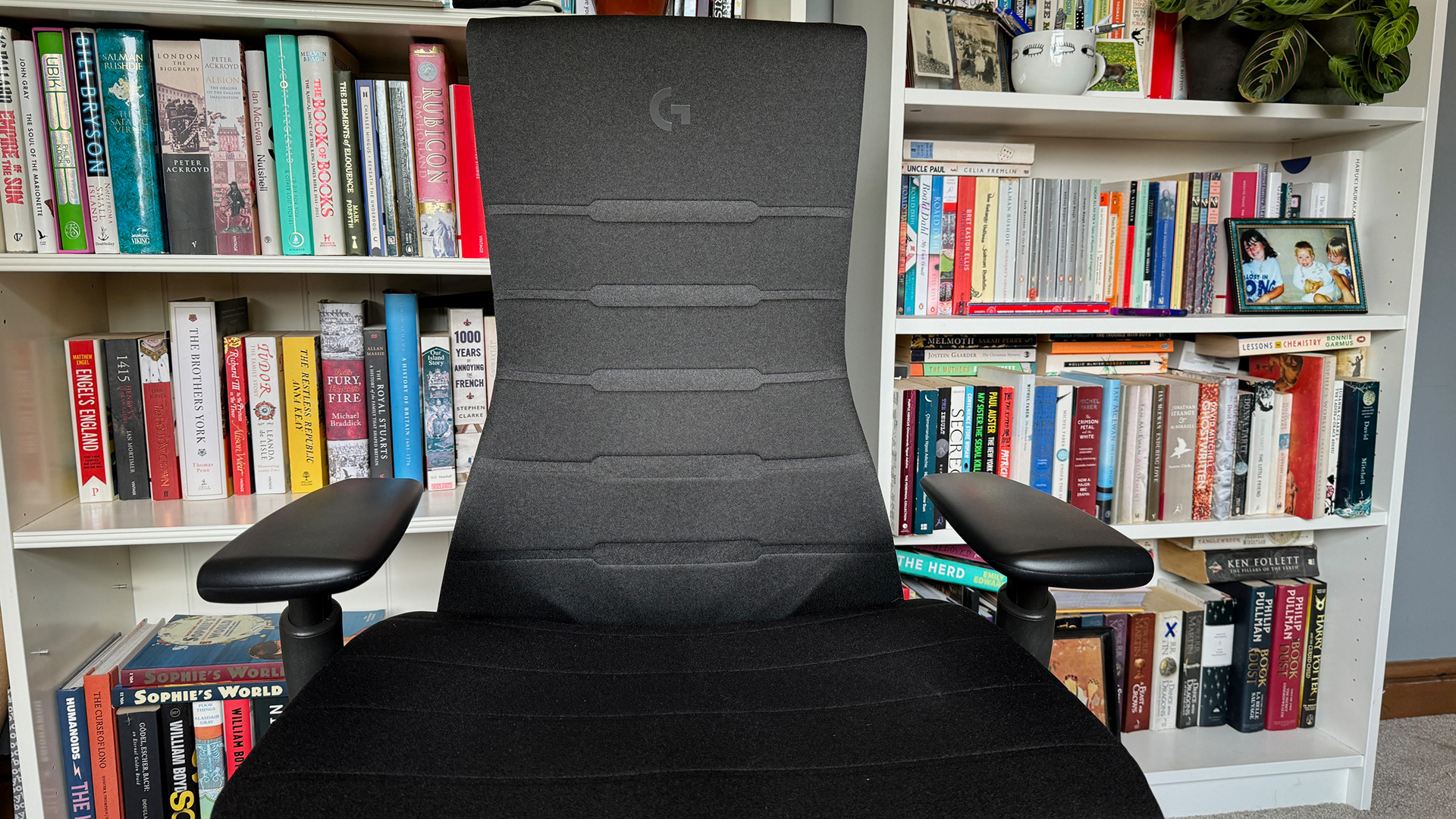 Herman Miller Embody's arm rests pulled down fully.