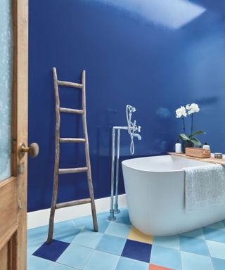 blue bathroom