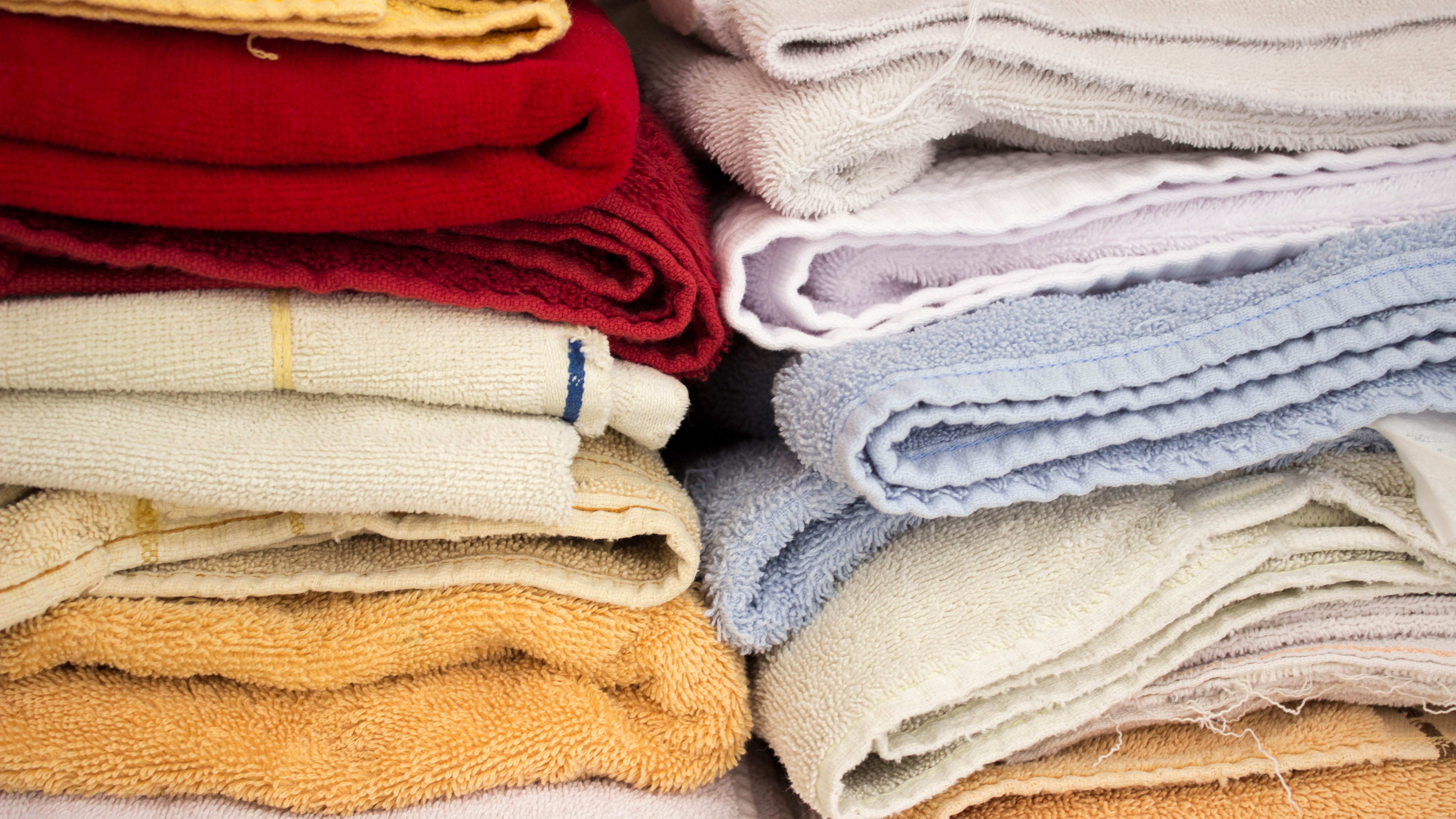 Piles of old towels