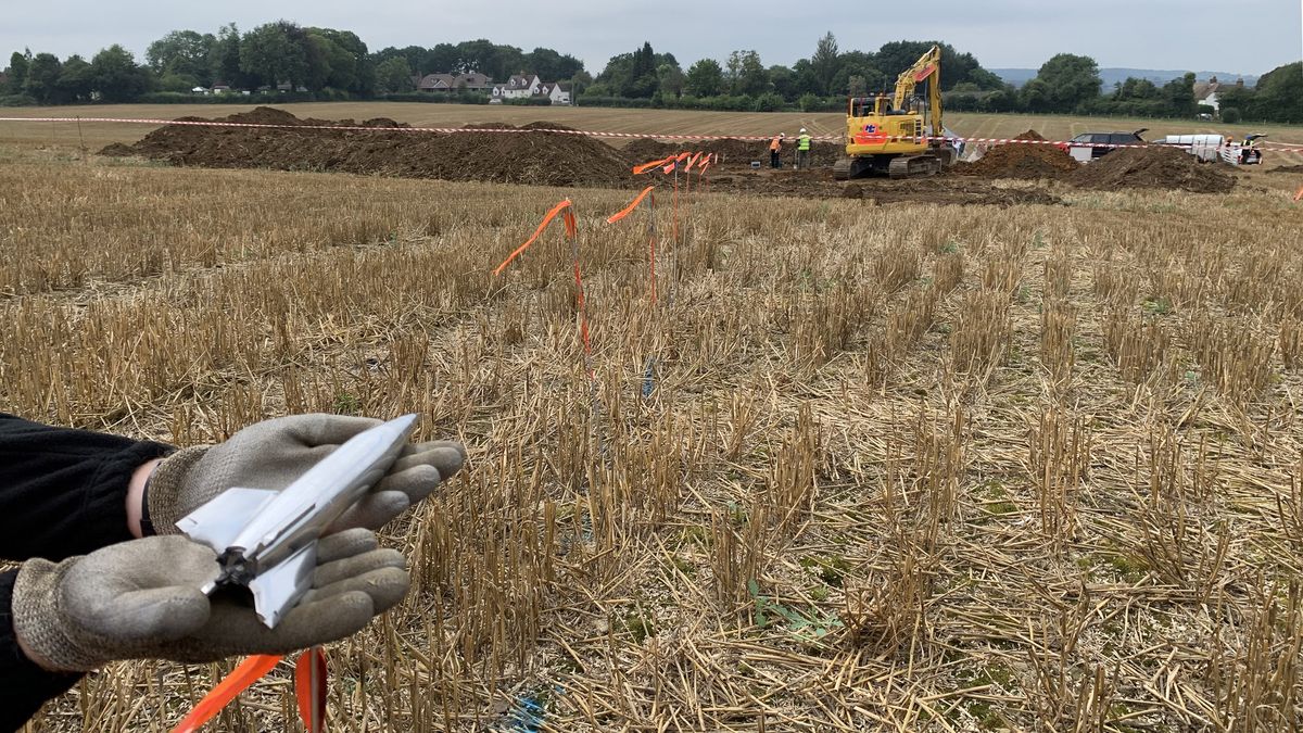 The V2 impact site near Platt in the southeast of England is the sixth that Colin and Sean Welch have excavated over more than 10 years.