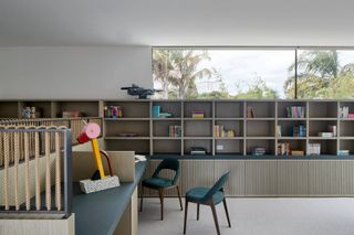 Family study and library area at Melbourne home