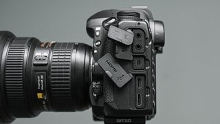 Connection ports on the side of the Nikon D780