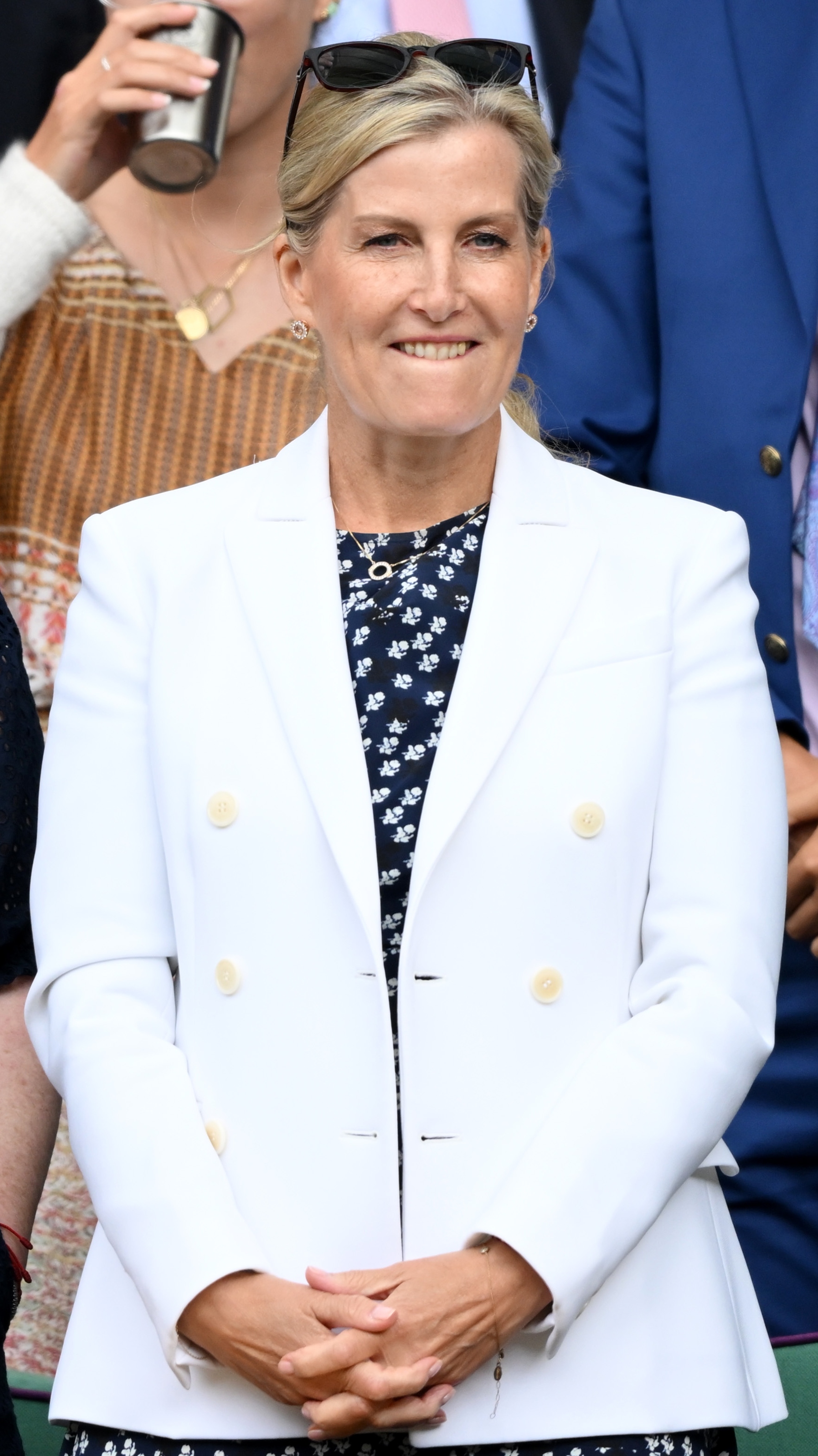 Sophie, Duchess of Edinburgh watches the tennis on day eight of the Wimbledon 2025