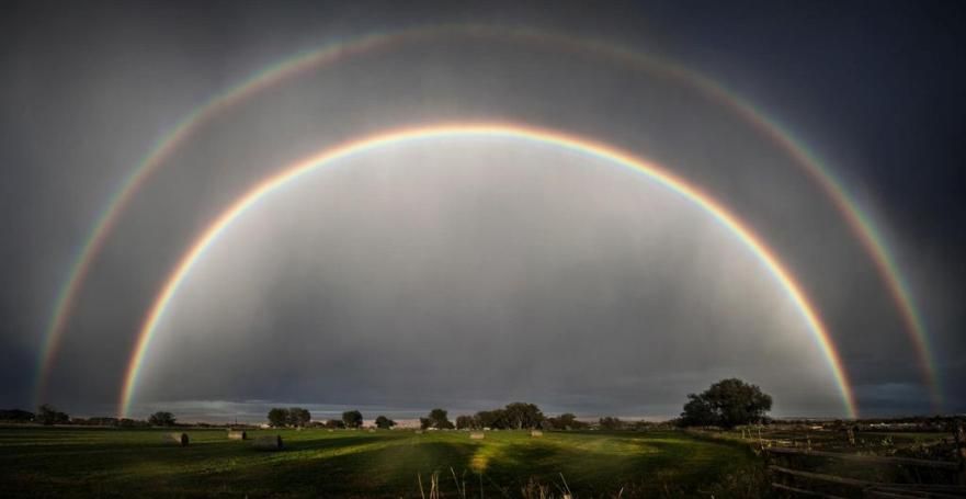 A double rainbow photographed on Sep. 1., 2012.