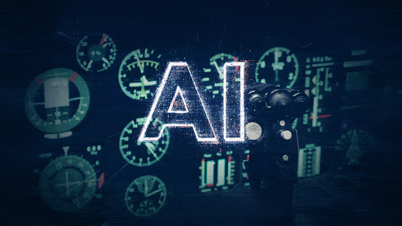 A GIF showing the letters "AI" in front of a series of clocks