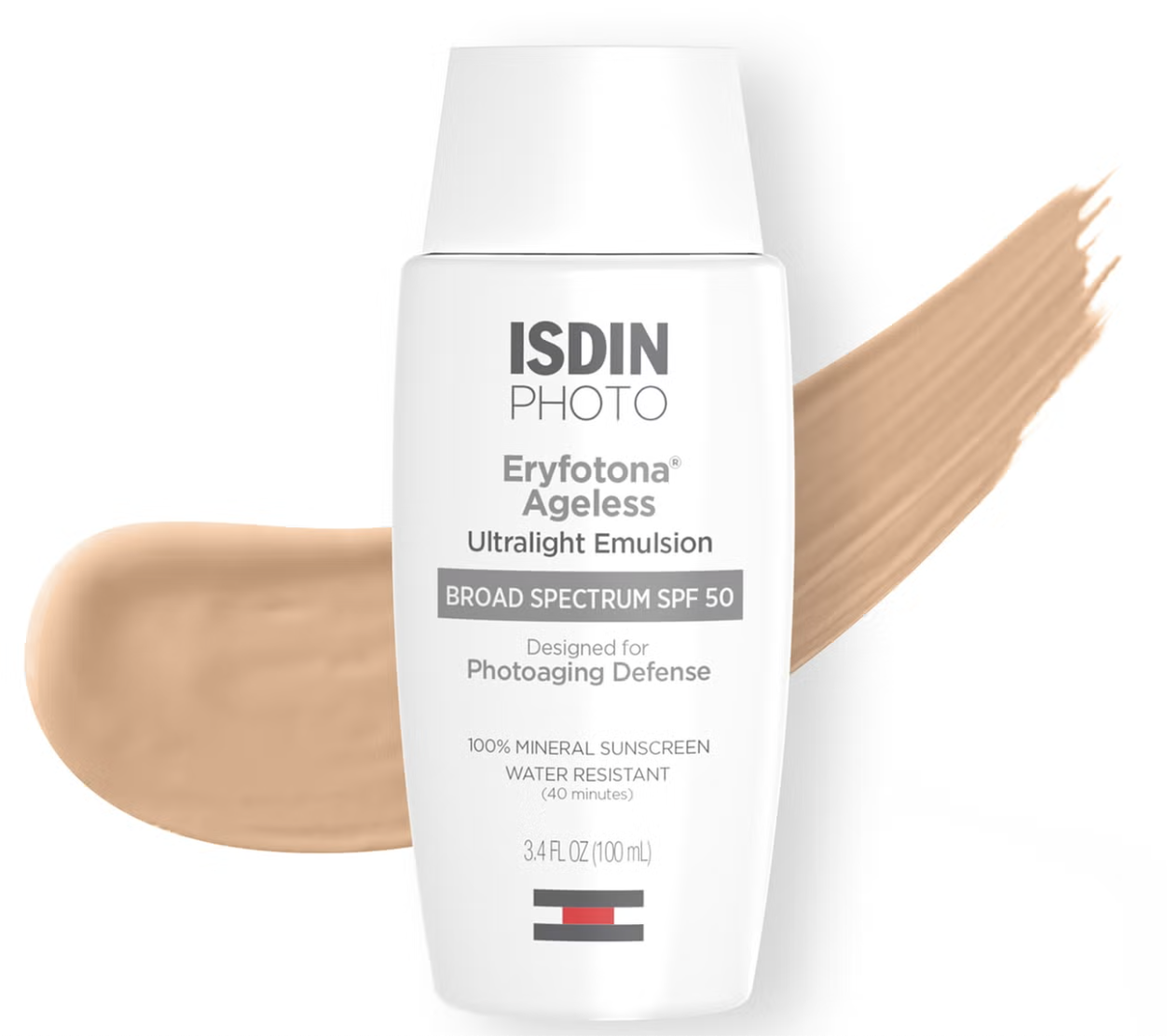 Isdin Eryfotona Ageless Mineral Broad-Spectrum Tinted Face Sunscreen Spf 50 (3.4 Fl. Oz)