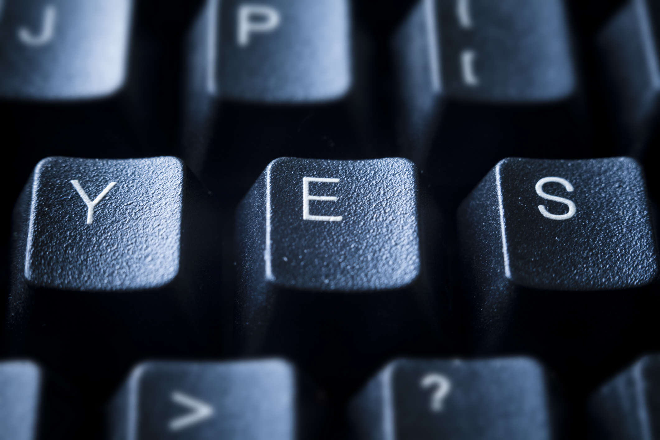 YES on computer keyboard