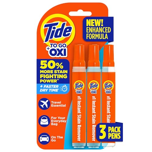 Tide to Go Stain Remover Pens - Instant Spot Cleaner, Portable &amp;amp; Travel-Friendly, Works on Food &amp;amp; Drink Stains, 3 Count