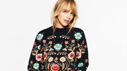 Zara store embroidered jumper