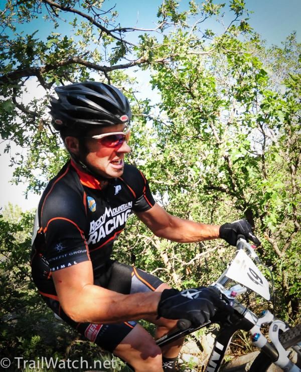 A rider muscles his way through the rocks.