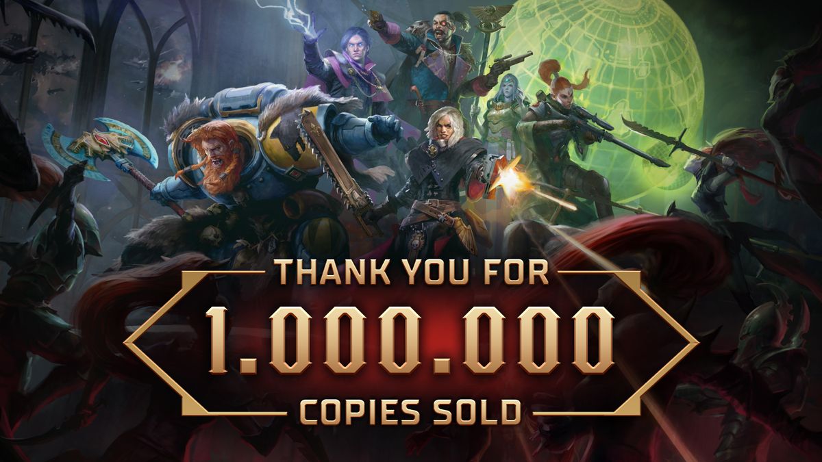 A thank you message from Owlcat Games celebrating Warhammer 40,000: Rogue Trader selling a million copies.