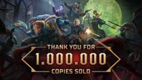 A thank you message from Owlcat Games celebrating Warhammer 40,000: Rogue Trader selling a million copies.