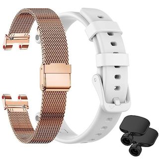 EANWireless Garmin Lily Milanese Stainless Steel and Silicone Sport Strap