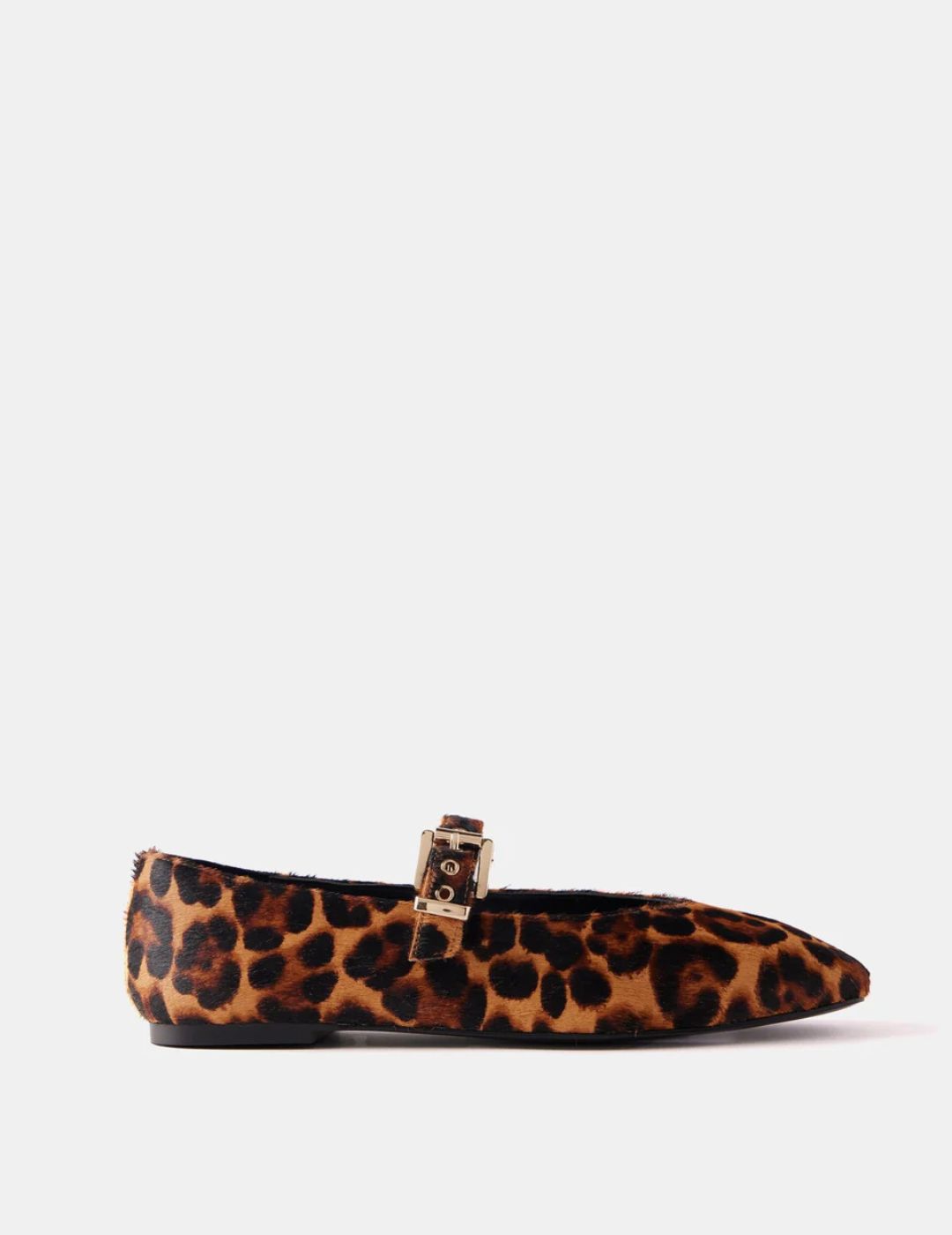 Mint Velvet, Bea Leopard Print Textured Ballet Pumps