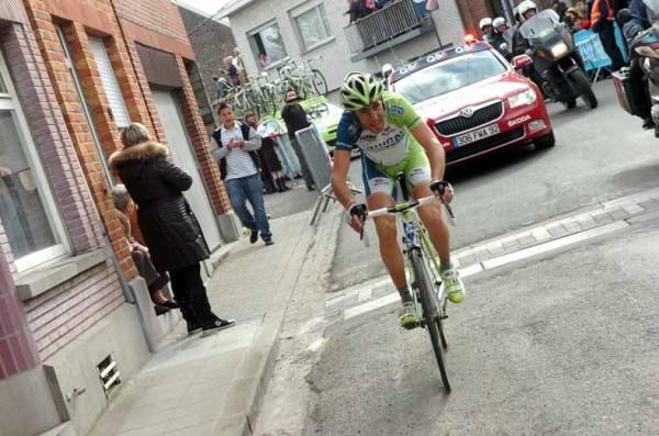 Vincenzo Nibali (Liquigas-Cannondale) on the attack.