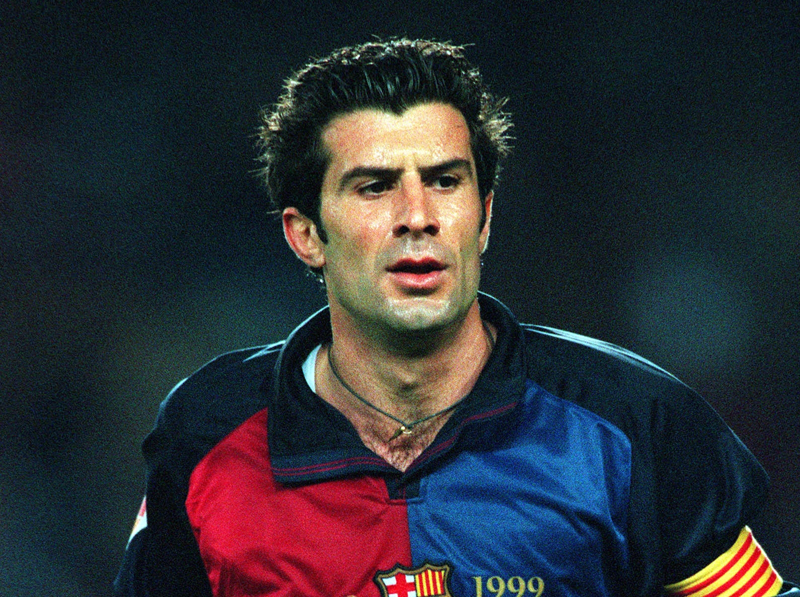 Luis Figo of Barcelona, 1999 moves to Real Madrid