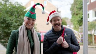 Rebecca and Ted in the Christmas episode of Ted Lasso.