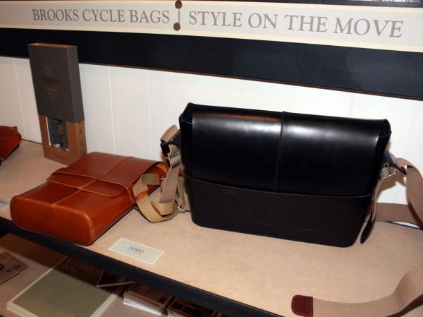 Brooks' upper-end all-leather bags are beautiful but expensive, too.