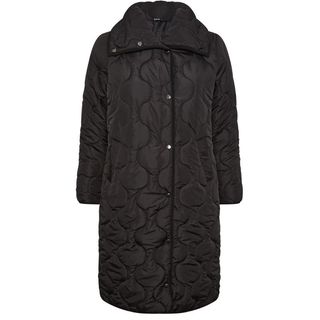 quilted coat in black