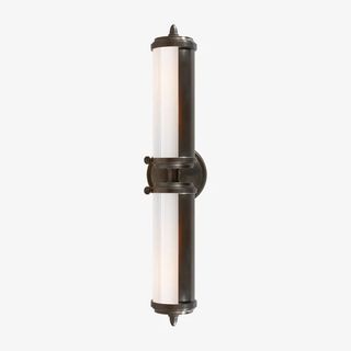 Wall sconce in glass and metal