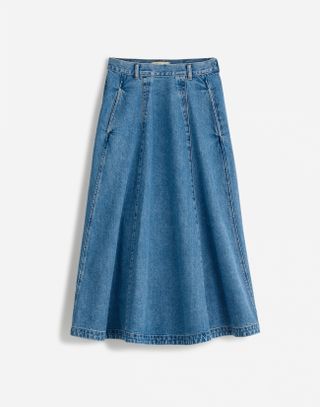 Madewell, Java Wash Denim Midi Skirt