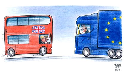 Political Cartoon World Boris Johnson Brexit EU