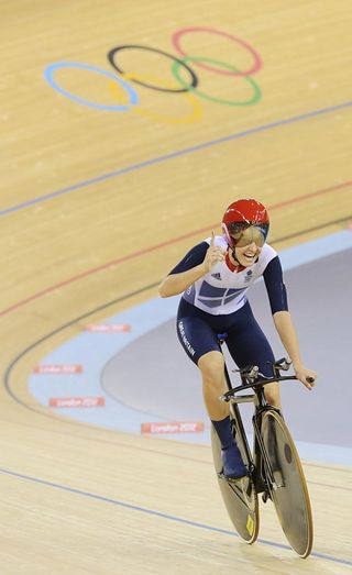 Number one: Dani King after GB's win in the women's team pursuit