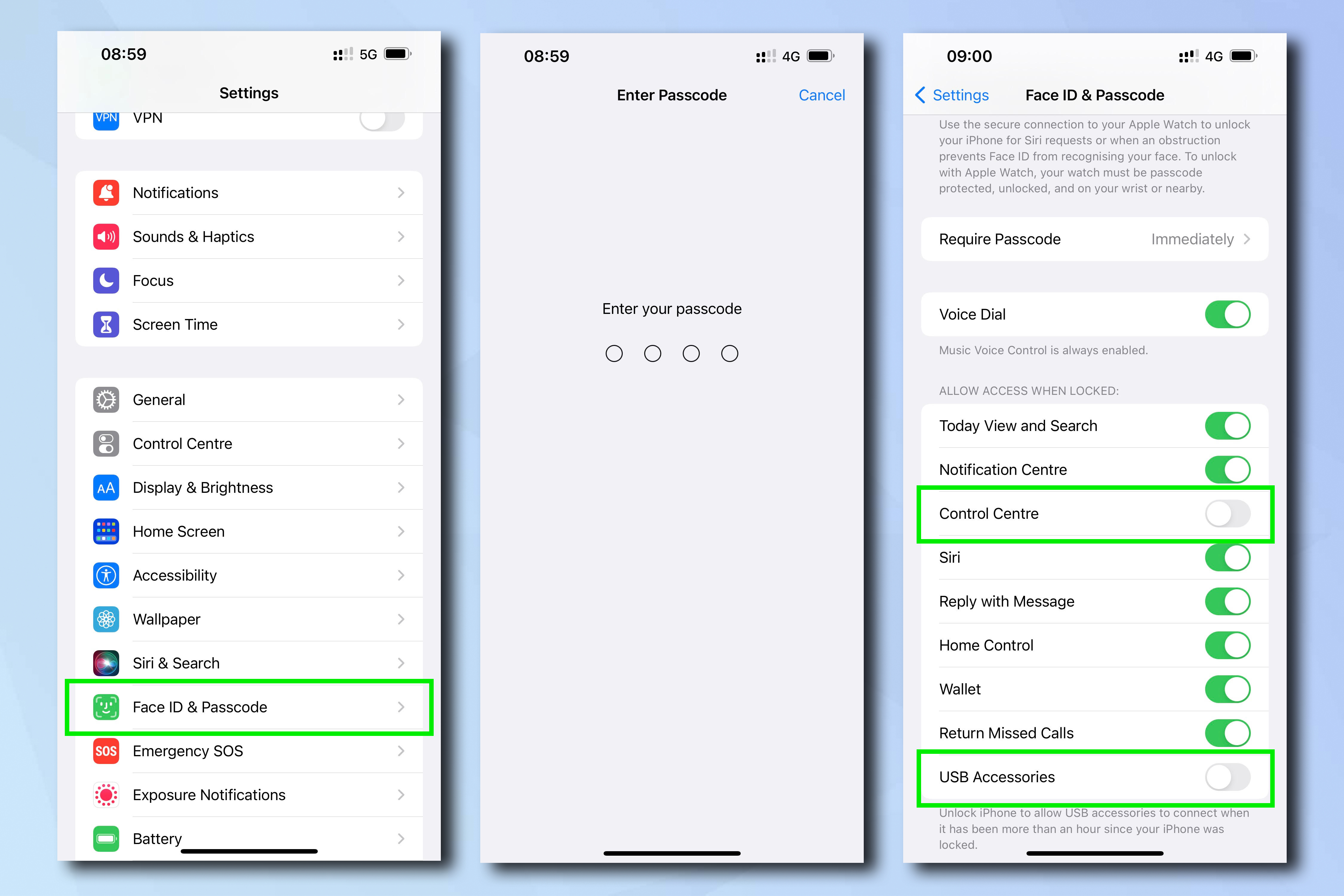 iPhone screenshots showing how to prevent thieves from accessing your phone when you lose your iPhone