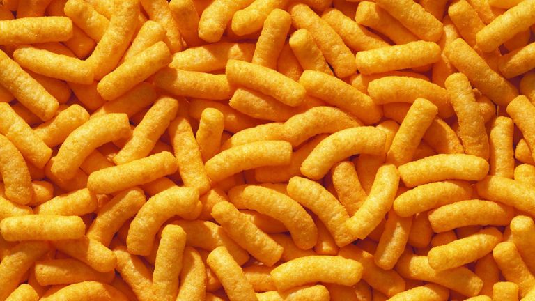 Yellow, Cheese puffs, Orange, Amber, Close-up, Fried food, British cuisine, Comfort food, Whole food, Macro photography, 