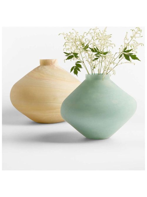 Sydney Blue Marbled Glass Vase 11