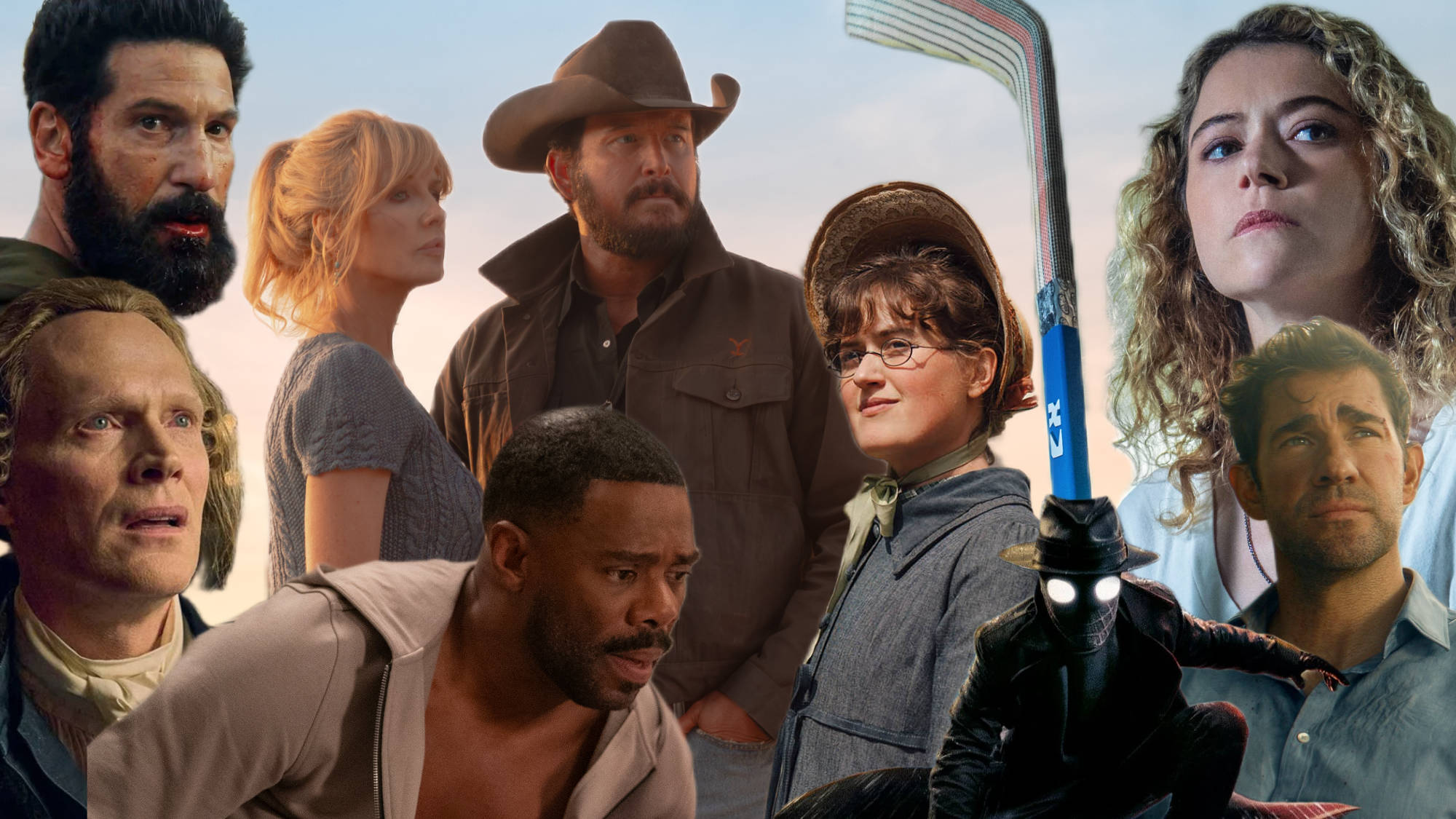 Images from Dutton Ranch, Jack Ryan: Ghost War, The Other Bennet Sister, The Four Seasons, Amadeus, and Maximum Pleasure Guaranteed in compilation